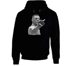 Nate Diaz Flipping The Bird Mma Fighter Fight Fan Worn Look Hooded Sweatshirt Hoodie Nate Diaz Flipping The Bird Mma Fighter Fight Fan Worn Look Hooded Sweatshirt Hoodie