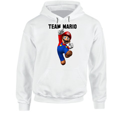 Team Mario- Nintendo Hooded Sweatshirt Hoodie Team Mario- Nintendo Hooded Sweatshirt Hoodie