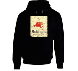 Mobilgas Vintage Worn Look Gasoline Logo Hooded Sweatshirt Hoodie Mobilgas Vintage Worn Look Gasoline Logo Hooded Sweatshirt Hoodie