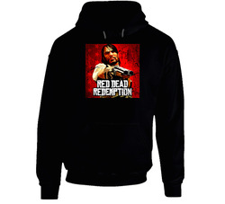 Red Dead Redemption Video Game Cover Distressed Look Hooded Sweatshirt Hoodie Red Dead Redemption Video Game Cover Distressed Look Hooded Sweatshirt Hoodie