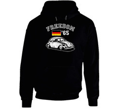1965 Volkswagen Beetle Freedom Car Fan Worn Look Hooded Sweatshirt Hoodie 1965 Volkswagen Beetle Freedom Car Fan Worn Look Hooded Sweatshirt Hoodie