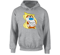 The Ren And Stimpy Show Gritty Kitty Litter Hooded Sweatshirt Hoodie The Ren And Stimpy Show Gritty Kitty Litter Hooded Sweatshirt Hoodie