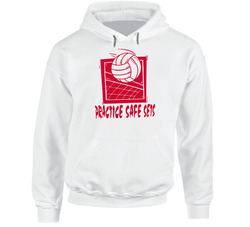 Practice Safe Sets Funny Volleyball Hooded Sweatshirt Hoodie Practice Safe Sets Funny Volleyball Hooded Sweatshirt Hoodie