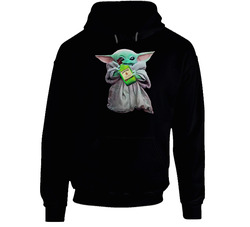Baby Yoda The Child Mandalorian Jameson Irish Whiskey Alcohol Drink Hooded Sweatshirt Hoodie