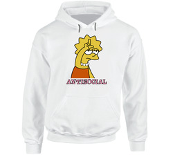Lisa Simpson Antisocial Loser Sign Tv Show Fan Hooded Sweatshirt Hoodie
