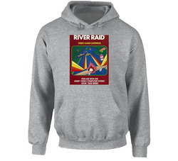River Raid Classic 80s Atari Video Game Cover Hooded Sweatshirt Hoodie River Raid Classic 80s Atari Video Game Cover Hooded Sweatshirt Hoodie