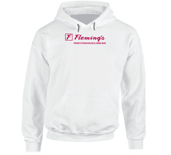 Flemings New York Steakhouse Restaurant Logo Hooded Sweatshirt Hoodie Flemings New York Steakhouse Restaurant Logo Hooded Sweatshirt Hoodie