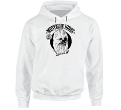 Mustache Rides Funny Chewbacca Star Wars Parody Hooded Sweatshirt Hoodie