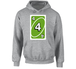 Four 4 Green Uno Card Game Fan Halloween Fancy Dress Hooded Sweatshirt Hoodie Four 4 Green Uno Card Game Fan Halloween Fancy Dress Hooded Sweatshirt Hoodie