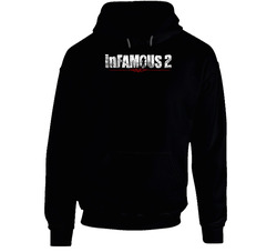 Infamous 2 Video Game Logo Hooded Sweatshirt Hoodie Infamous 2 Video Game Logo Hooded Sweatshirt Hoodie