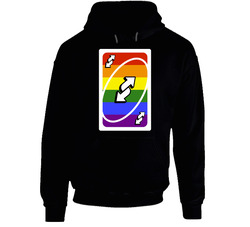 Gay Pride Rainbow Reverse Uno Card Game Fan Halloween Fancy Dress Hooded Sweatshirt Hoodie Gay Pride Rainbow Reverse Uno Card Game Fan Halloween Fancy Dress Hooded Sweatshirt Hoodie