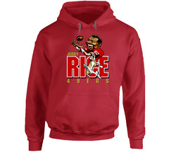 Jerry Rice Retro Football Caricature Hooded Sweatshirt Hoodie