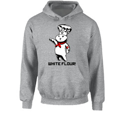 Pilsbury Dough Boy Parody Funny White Flour Hooded Sweatshirt Hoodie