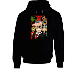 Stan Lee And Friends Superhero Characters Comic Book Movie Fan Hooded Sweatshirt Hoodie Stan Lee And Friends Superhero Characters Comic Book Movie Fan Hooded Sweatshirt Hoodie