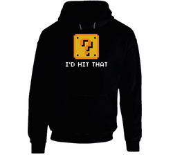 I'd Hit That Mario Brick Video Game Hooded Sweatshirt Hoodie I'd Hit That Mario Brick Video Game Hooded Sweatshirt Hoodie