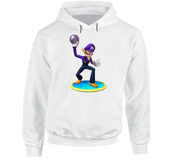 Waluigi Super Mario Video Game Hooded Sweatshirt Hoodie Waluigi Super Mario Video Game Hooded Sweatshirt Hoodie