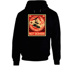 Drop Sneakers Not Bombs Shepard Fairey Hooded Sweatshirt Hoodie