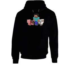 Minecraft Pig Sheep Character Game Hooded Sweatshirt Hoodie