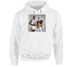 Jim Mcmahon Michael Jordan Football Quarterback Basketball Shooting Guard Worn Look Hooded Sweatshirt Hoodie Jim Mcmahon Michael Jordan Football Quarterback Basketball Shooting Guard Worn Look Hooded Sweatshirt Hoodie