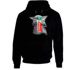 Baby Yoda The Child Mandalorian Coca-cola Vanilla Soda Pop Drink Hooded Sweatshirt Hoodie Baby Yoda The Child Mandalorian Coca-cola Vanilla Soda Pop Drink Hooded Sweatshirt Hoodie