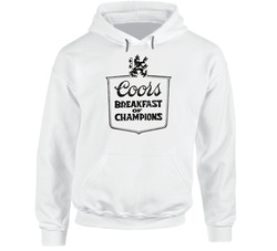 Coors Breakfast Of Champions Label Logo Vintage Worn Look Beer Hooded Sweatshirt Hoodie Coors Breakfast Of Champions Label Logo Vintage Worn Look Beer Hooded Sweatshirt Hoodie