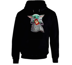 Baby Yoda The Child Mandalorian Disaronno Alcohol Drink Hooded Sweatshirt Hoodie Baby Yoda The Child Mandalorian Disaronno Alcohol Drink Hooded Sweatshirt Hoodie