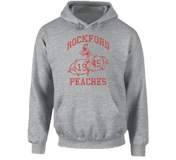 Rockford Peaches 1945 Baseball Hooded Sweatshirt Hoodie Rockford Peaches 1945 Baseball Hooded Sweatshirt Hoodie