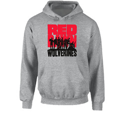 Red Dawn Wolverines Retro Hooded Sweatshirt Hoodie
