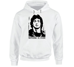 Rambo Nothing Is Over Retro White Hooded Sweatshirt Hoodie Rambo Nothing Is Over Retro White Hooded Sweatshirt Hoodie