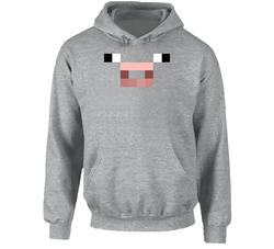 Minecraft Full Pig Face Pc Game Hooded Sweatshirt Hoodie