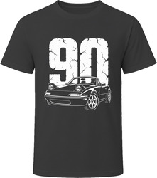 90 MX5 Roadster Collector Vintage Car Drawing Portrait T-Shirt