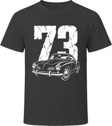 73 Karmann Coupe Collector Vintage Car Drawing Portrait T-Shirt