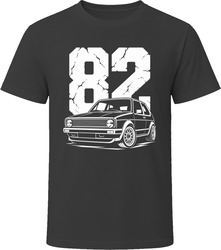 82 GTI Mk1 Collector Vintage Car Drawing Portrait T-Shirt