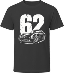 62 250 GTO Collector Vintage Car Drawing Portrait T-Shirt