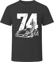 74 Countach Collector Vintage Car Drawing Portrait T-Shirt