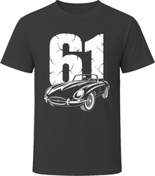 61 E Type Roadster Collector Vintage Car Drawing Portrait T-Shirt