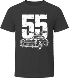55 Gullwing Collector Vintage Car Drawing Portrait T-Shirt