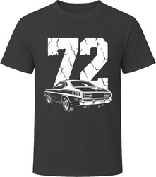 72 Duster 340 Collector Vintage Car Drawing Portrait T-Shirt