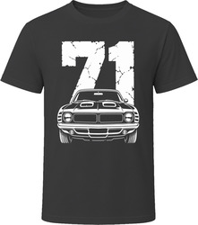 71 Demon 340 Collector Vintage Car Drawing Portrait T-Shirt