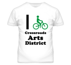 Crossroads Arts District Kansas I Bike Green T Shirt