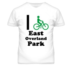 East Overland Park Kansas I Bike Green T Shirt