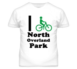 North Overland Park Kansas I Bike Green T Shirt