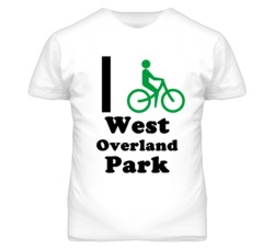 West Overland Park Kansas I Bike Green T Shirt