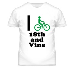 18th and Vine Kansas I Bike Green T Shirt