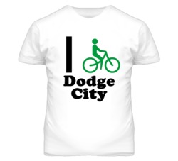 Dodge City Kansas I Bike Green T Shirt