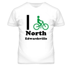 North Edwardsville Kansas I Bike Green T Shirt