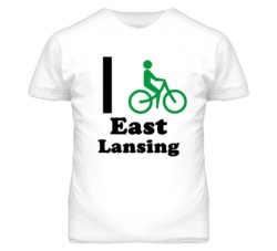 East Lansing Kansas I Bike Green T Shirt