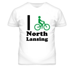 North Lansing Kansas I Bike Green T Shirt