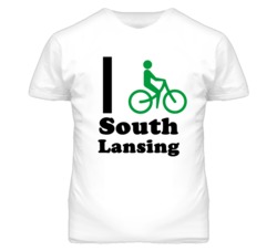 South Lansing Kansas I Bike Green T Shirt