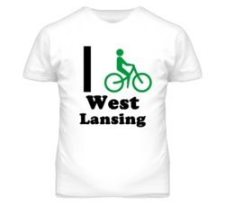 West Lansing Kansas I Bike Green T Shirt
